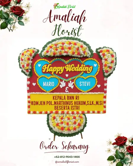 Papan Bunga Pernikahan Marga Kaya